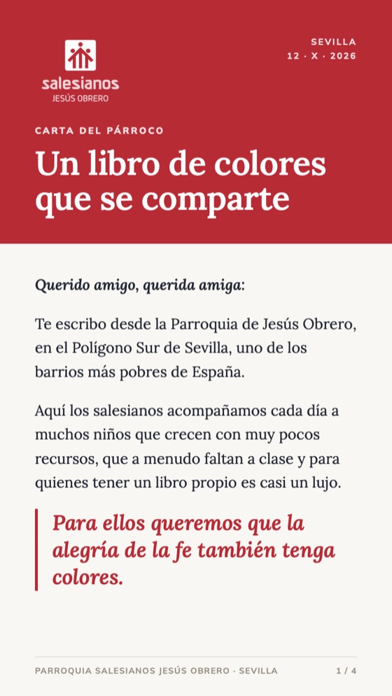 Primera página de «Carta para compartir con amigos»