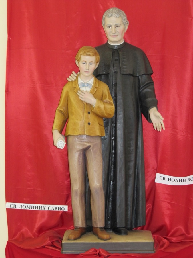 Estampa clásica de Don Bosco y Domingo Savio