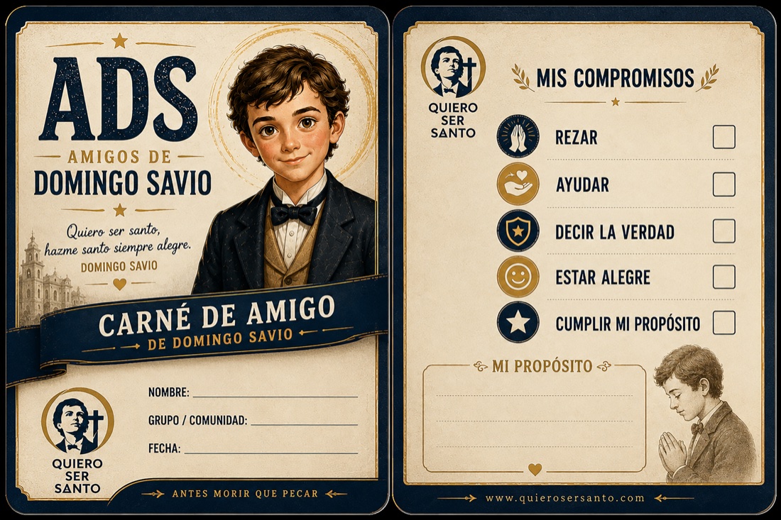 Carné de Amigo de Domingo Savio (ADS) — anverso y reverso